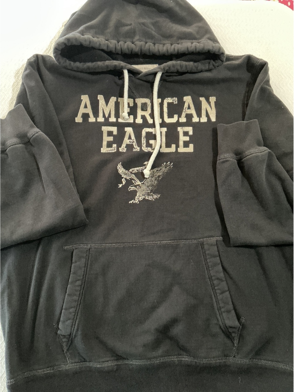 American Eagle Vintage Black Fleece Hoodie XL